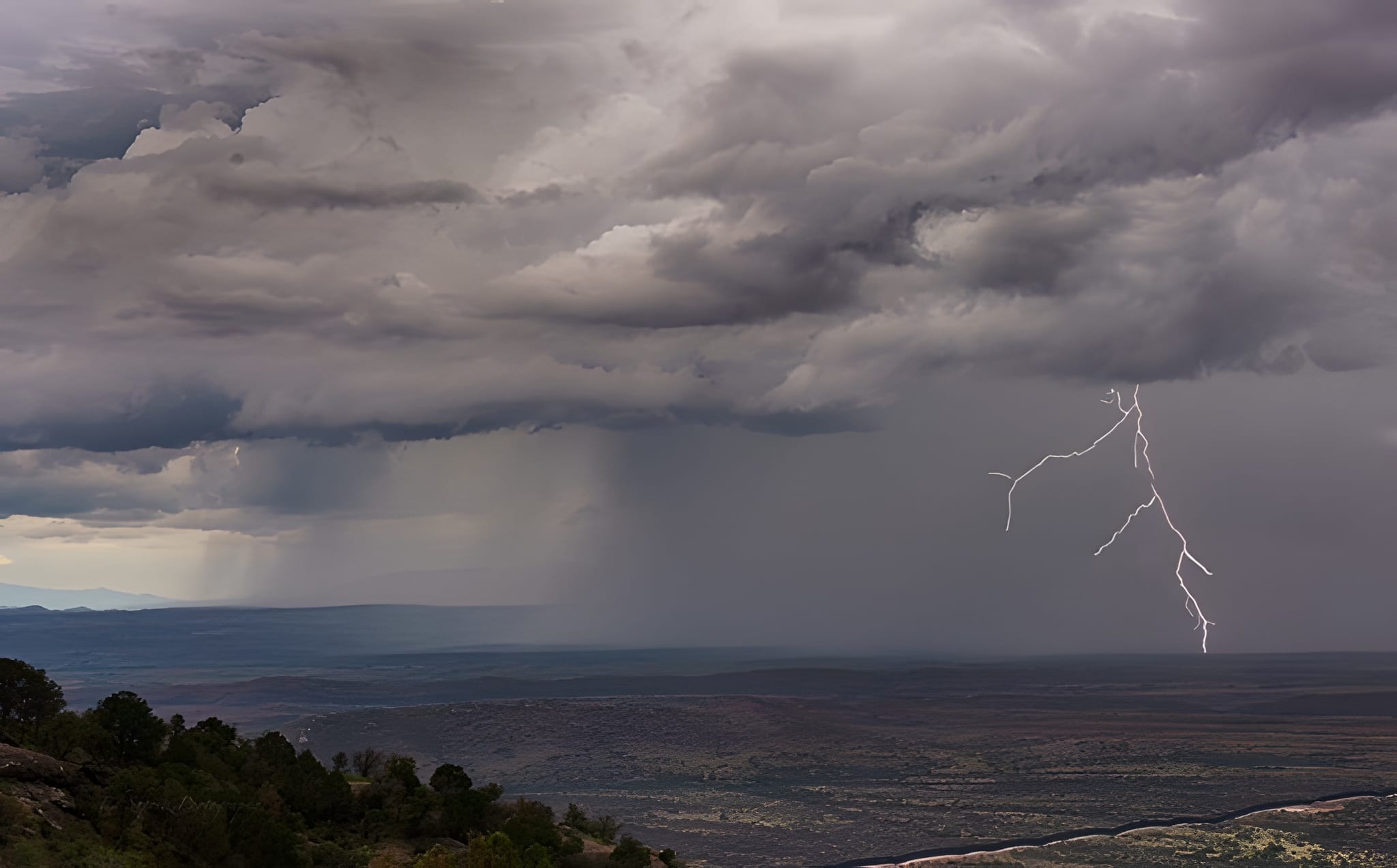 Lightning strike over the valley — by Ed Shpritz